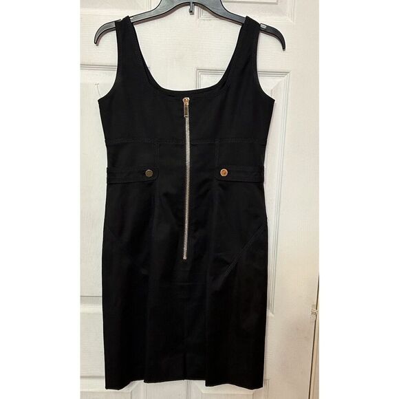 Etcetera Black  Sleeveless Goldtone Hardware Back Zip Dress Size 4 - Picture 7 of 8